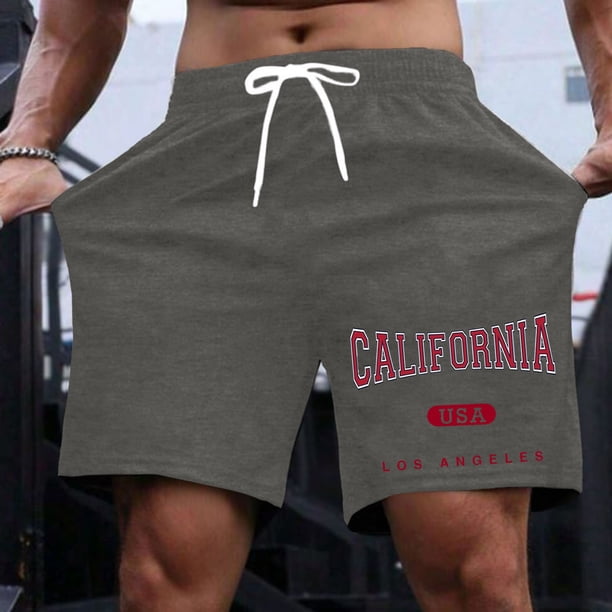 WILLBEST Pantalones Cortos Casuales para Hombre, Ligeros, de Verano, con Estampado de Letras, para Actividades Diarias y de Ocio.