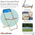thumbnail image 5 of EventStable Clear Acrylic Folding Chair with Electroplate Gold Frame, Lightweight Portable Seating Stackable Comfortable Chair for Indoor Outdoor Dining, Events & Parties - Cobalt Blue - 4-Pack, 5 of 9