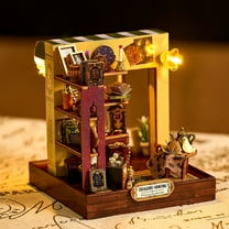 ​DIY Miniature Christmas House Kit with LED Lights - 4.5" Wooden Dollhouse Furniture Set for Teens & Adults Ages 14  (Collectible Holiday Decor)​​ multicoloured