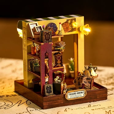 Nrmrqz DIY Christmas House Assembles Miniature Doll House LED Furniture Kit Gift 5ml