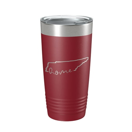 

Tennessee Home Tumbler State Outline Travel Mug Gift Insulated Laser Engraved Coffee Cup 20 oz Maroon
