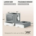 thumbnail image 4 of tfghnbc Enclosed Cat Litter Box, Large Litter Box for Big Cats, Covered Kitty Litter Boxes with Lid, Top Entry Cat Box Enclosure with Scoop, Odor Control, Easy to Clean(Grey), 4 of 14