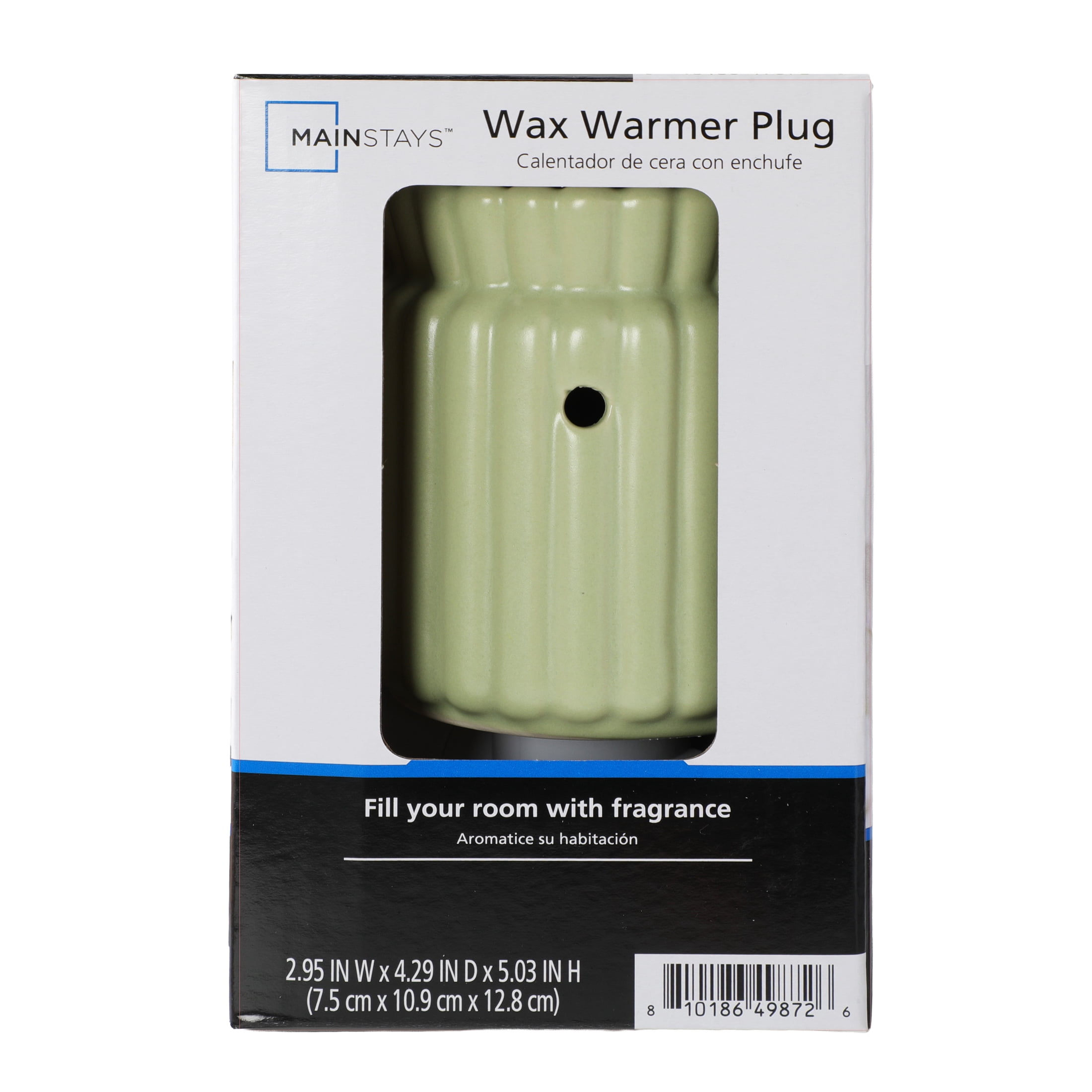 Mainstays Ribbed Ceramic Wax Melt Plug-in Warmer, Olive Grove