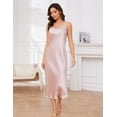 thumbnail image 2 of THXSILK Silk Pajamas for Women, 100% Pure Mulberry Silk, Camisole Long Nightgowns for Women, Lingerie Adjustable Strap, Hypoallergenic, Skin-Friendly, Charming Pink, XL, 2 of 8