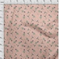 thumbnail image 3 of oneOone Silk Tabby Peach Fabric Flower & Leaves Watercolor Dress Material Fabric Print Fabric By The Yard 42 Inche Wide, 3 of 4