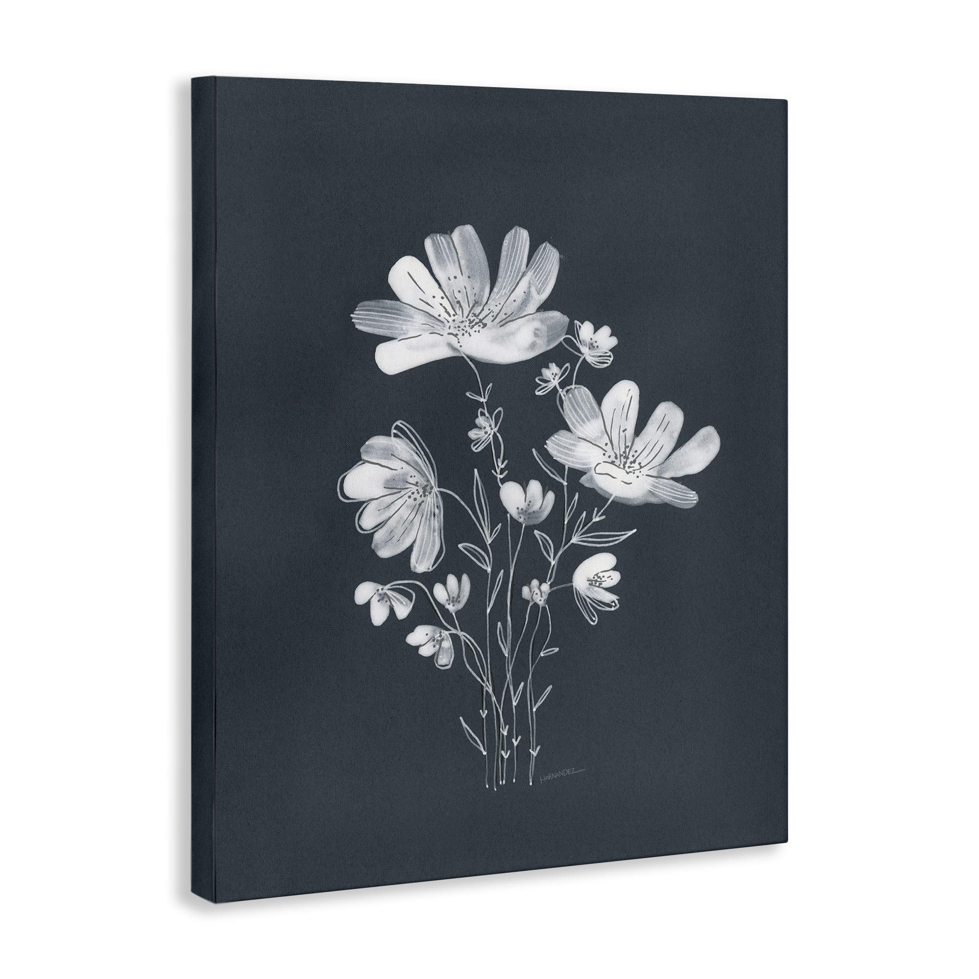 Stupell Industries Simple Daisy Florals Plants & Flowers Painting Wrapped Canvas Art Print Wall Art, 36 x 48
