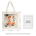 thumbnail image 3 of Stylish Canvas Tote Bag with Vibrant Orange and Pink Splash Design - Perfect for Shopping Travel and Parties, 3 of 4