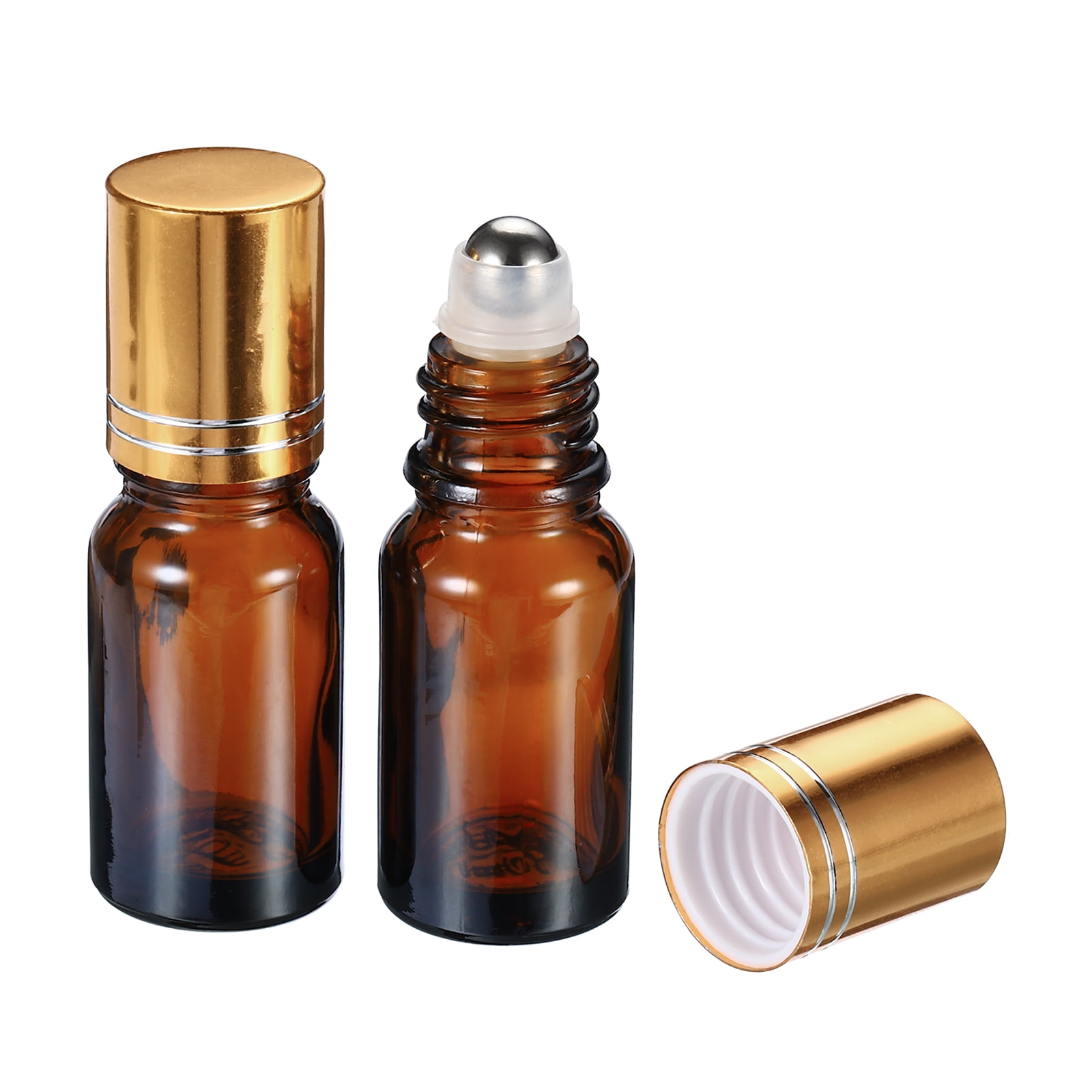Uxcell 10mL Roller Bottles Amber Glass Essential Oil Rollers, Brown 3