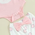 thumbnail image 6 of Bagilaanoe 3pcs Newborn Baby Girl Easter Clothing Pants Set Long Sleeve Romper Tops + Print Flare Trousers + Headband 3M 6M 12M 18M Infant Casual Clothes, 6 of 8