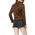 thumbnail image 4 of MODA NOVA Juniors Faux Suede Long Sleeve Zip Up Moto Biker Jacket, 4 of 6