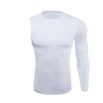 thumbnail image 4 of UVEASISHA Mens Single Sleeve Compression Shirts One Arm 1/2 Long Sleeve Workout Shirt Athletic Base Layer Undershirt for Gym Basketball White S, 4 of 5