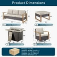 thumbnail image 7 of Unnifurnzi 6 Pieces Patio Furniture with Fire Pit-All Weather Wicker Outdoor Swivel Glider Chair with Outdoor Couch Patio Furniture Set for Garden Backyard Balcony Poolside-Brown/Beige, 7 of 7