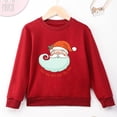 thumbnail image 1 of Sudadera con capucha de manga larga y cuello redondo para niños y niñas, ropa navideña con dibujos animados de Papá Noel, color rojo, para festivales, hogar y Navidad, 1 of 5