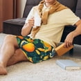 thumbnail image 4 of Daiia Fresh Orange Mens Woven Stretch Pajama Short,Short Pajama Pants-Small, 4 of 9