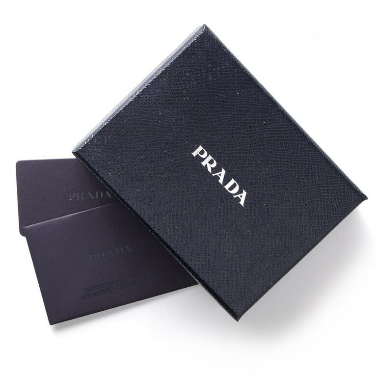 Prada Saffiano Lux Banana Charm Pink Keychain Wallet Card Case 1TL360