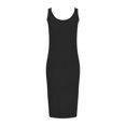 thumbnail image 6 of Elainilye Fashion Bodycon Dresses for Women Casual Round-Neck Sleeveless Straps Solid Color Loose Vest Sling Dress,Black, 6 of 7