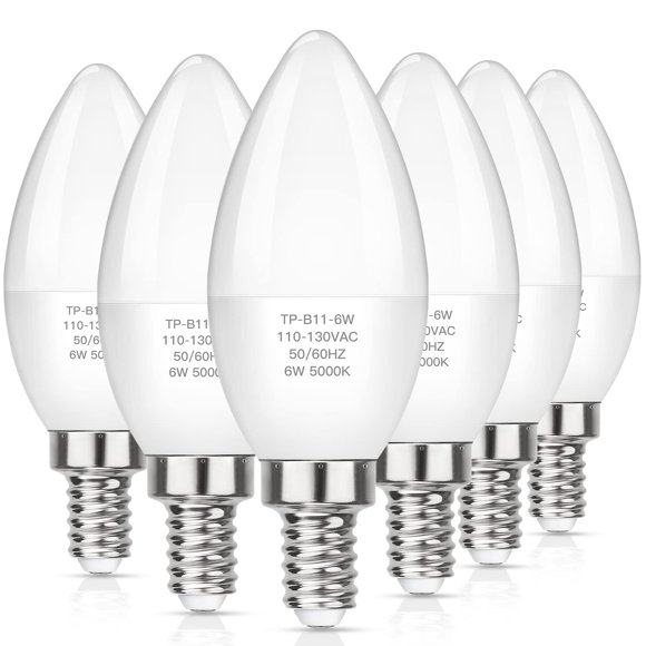 Bombillas LED tipo candelabro MaxVolador E12, 6 W, 5000 K, 600 lm