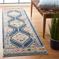 thumbnail image 2 of SAFAVIEH Madison Dayna Trellis Bordered Runner Rug, Blue/Beige, 2' x 8', 2 of 8