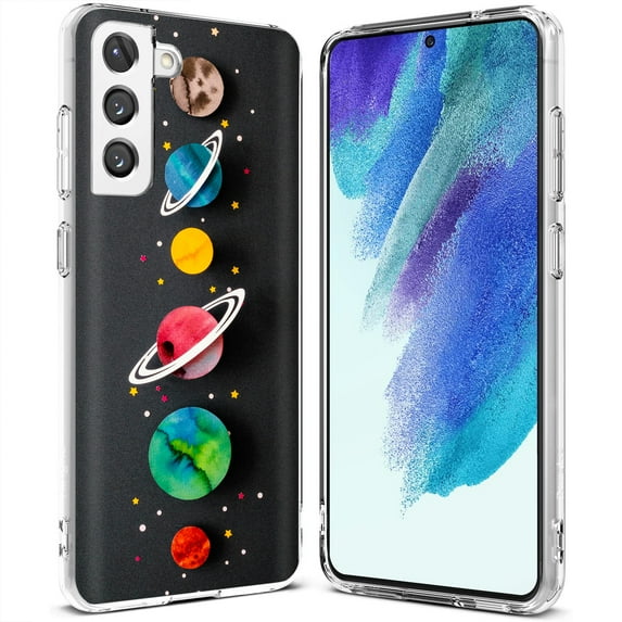 TalkingCase Slim Case Compatible for Samsung Galaxy S21 FE 5G (Fan Edition), Stars Planets 13 Print, Lightweight, Flexible, Soft, USA