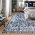 thumbnail image 2 of Bloom Rugs Washable Non-Slip 9x12 Rug - Blue Traditional Oriental Area Rug for Living Room, Bedroom, Dining Room, and Kitchen - Exact size: 9' x 12', 2 of 10