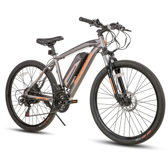 Hiland Rockshark Electric Bike Electric Mountain Bike Aluminum 26 inch 350W 20MPH Adults E-Bike Shimano 21 Speed Disc Brake Suspension Fork with 36V 10.4Ah Removable Battery 26 in. Grey