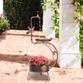 thumbnail image 4 of Ktaxon 36 Inch Height Garden Bird Bath for Outdoors, with Solar Lamp and Flower Planter Pedestal Standing Bird Feeder, Bronze, 4 of 8