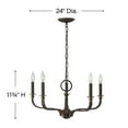 thumbnail image 4 of Hinkley Lighting 3595OZ Ruthorford 5 Light 1 Tier Chandelier in Oil Rubbed Bronz, 4 of 4