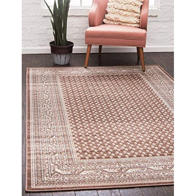 Unique Loom Tapis de Zone 3129595, 4 x 6 Pieds, Marron/beige