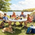 thumbnail image 2 of Outsunny 4ft Folding Picnic Table with Anti-Slip Foot Pads, White, 2 of 10