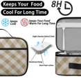 thumbnail image 4 of Brown and White Checkered Pattern Insulated Lunch Bag Teens,Bento School Lunch Bag for Teens for Work,Picnic or Travel 10.6x7.7x4.3 Inches,12 Can Capacity, 4 of 6