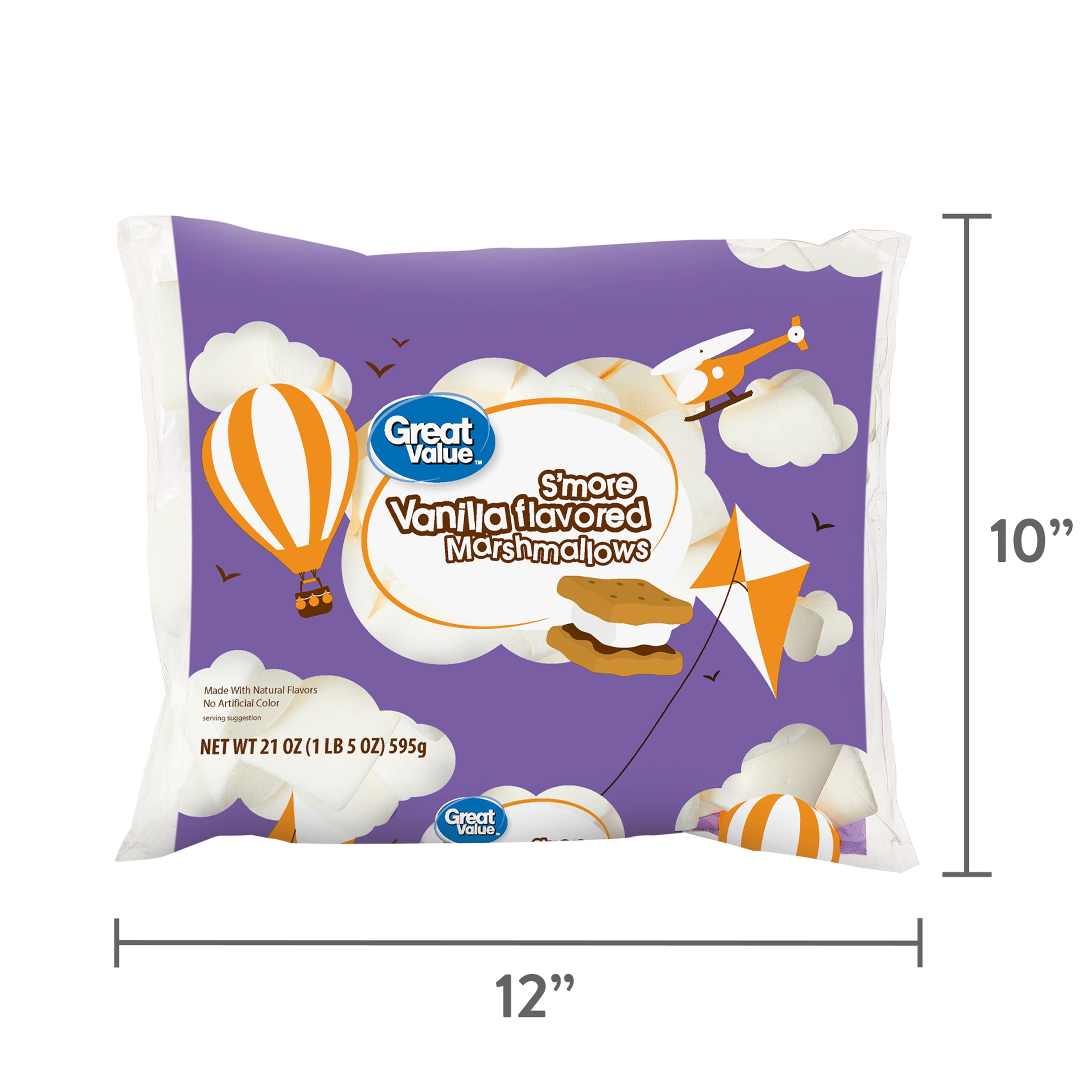 (2 pack) Great Value S'more Vanilla Marshmallows, 21 oz