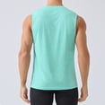 thumbnail image 3 of Ceisia Men's Summer Casual Sleeveless Tank Top Solid Color Round Neck Pullover Breathable Athletic Vest Gifts for Father Green L, 3 of 5