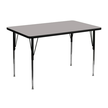 UPC: 0847254023559 | Flash Furniture Wren 30 W x 48 L Rectangular Grey HP Laminate Activity Table – Standard Height Adjustable Legs