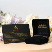 JeenMata 0.50 Carat - Round Cut Lab Created Alexandrite Ring - Leaf & Vine Engagement Ring - 18K Black Gold Plating for Women