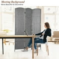 thumbnail image 4 of 3-Panel Room Divider, 6 ft Office Partition Walls Wood Divider Folding Portable Privacy Screen, Room Dividers and Folding Privacy Screens for Home, Room Separator Wall Dividers, Gray, 4 of 9