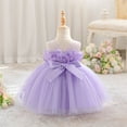 thumbnail image 5 of HJYCHN Girls Dresses Spaghetti Strap Mesh Party Dress with 3D Floral Accents and Puffy Skirt for Toddler Dress 6-9 Months, 5 of 9