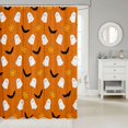 thumbnail image 2 of Manfei Happy Halloween Ghost Shower Curtain 72Wx72L,Cute Floral Pattern Bathroom Curtain, 2 of 5