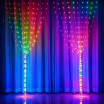 6.6Ft x 6.6Ft RGB LED Curtain Lights, 200 LED Color Changing Fairy String Lights with Remote & 8 Lighting Modes, Plug-in Hanging Lights for Bedroom, Living Room, Wedding, Party, Christmas Wall Décor