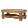 thumbnail image 1 of del Hutson Designs Landmark Pine Farmhouse Coffee Table, Walnut, 1 of 9