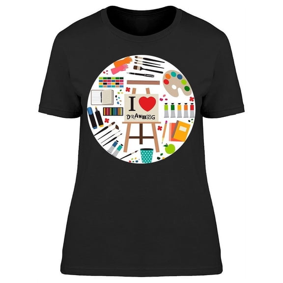 I Love Drawing T-Shirt Women -Image by Shutterstock, Female x-Large