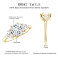 thumbnail image 5 of Rosec Jewels Moissanite Engagement Ring 3 Carat - D-VS1 Quality Certified - Designer Ring - 8 mm Asscher Cut Ring, 14K Yellow Gold, US 9.50, 5 of 8
