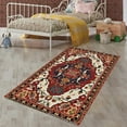 thumbnail image 5 of LaModaHome Non-Slip Rug Vintage Style Soft Red Rug Washable Mat Child Stain Resistant Living Room Kitchen Carpet - Size: 5,9X5,3ft(180X160cm), 5 of 5