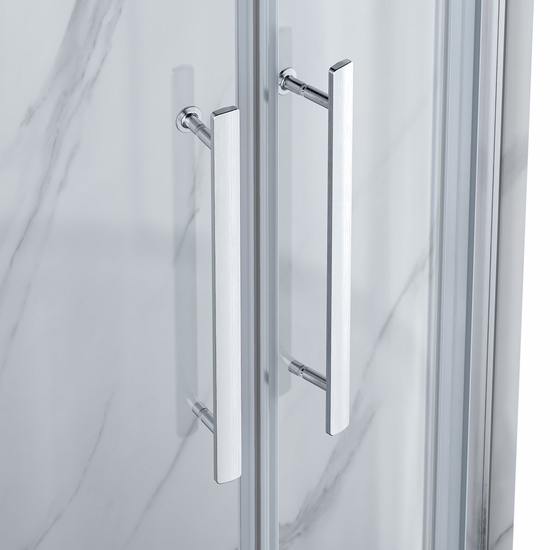 Dreamwerks Monaco 38x38x75 Brushed Nickel Sliding Glass Shower Stall with Base and Wall Panels