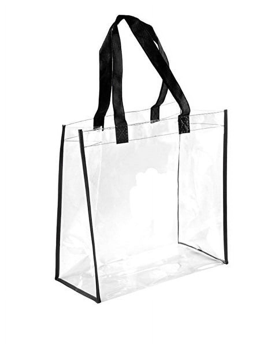 K-Cliffs  Stadium Approved Clear PVC Open Tote Transparent Tote Bag, Unisex,  12"L x 12"H x 6"W.