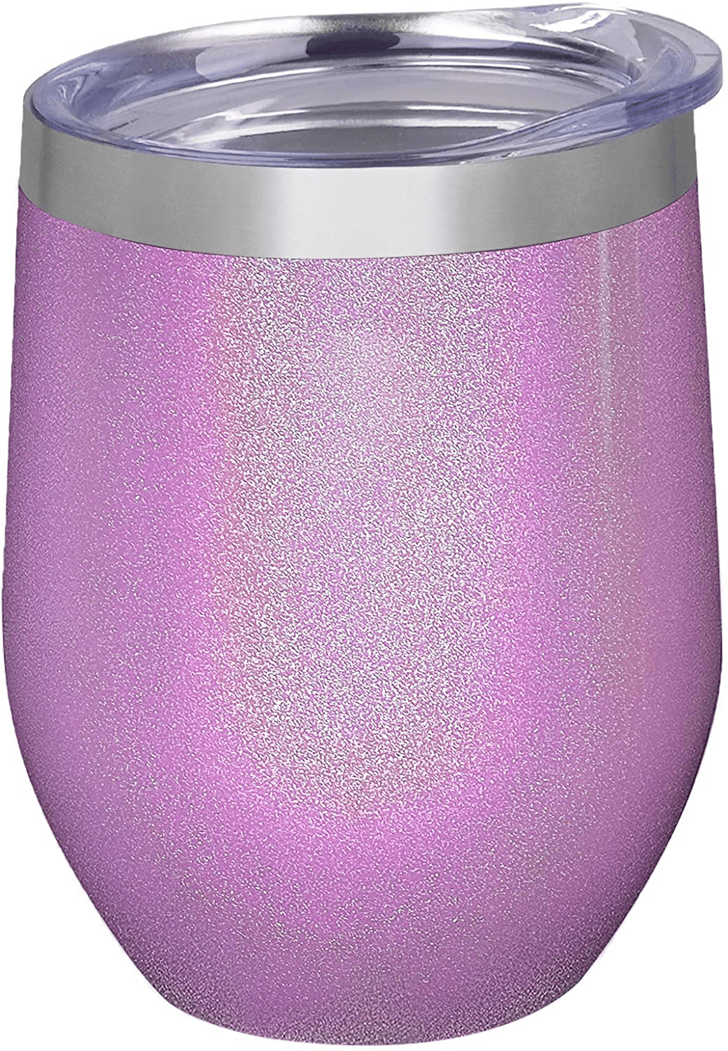SUNWILL Insulated Wine Tumbler with Lid Rose Gold Double Wall Stainless Steel 