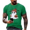 thumbnail image 2 of Mens Halloween T Shirts Plus Size Short Sleeve Spooky Ghost Graphic Halloween Tee Tops Halloween Costume, 2 of 5