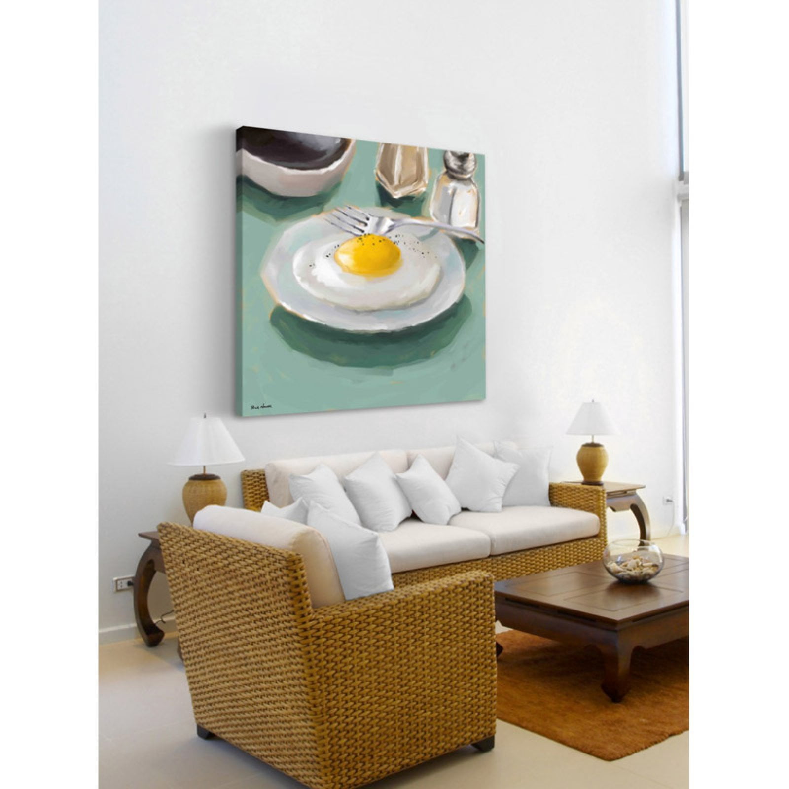 Marmont Hill "Fried Egg" by Rick Novak Painting Print on Wrapped Canvas