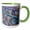 Green/White, variant on 3drose, Africa, Morocco, Chefchaouen. Blue Railing on Decorated Tile Wall., 15oz Mug