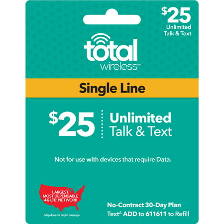 Total Wireless $25 Individual 30 Day Plan (Email (Best Wireless Plan For One Person)