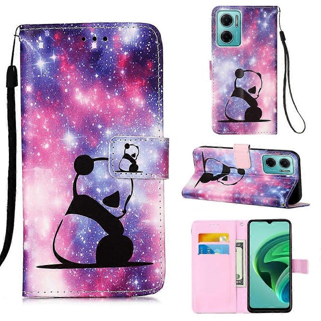 Compatible with Xiaomi Redmi 10 Prime+ 5G/Note 11E Painted Plain Leather Phone Case